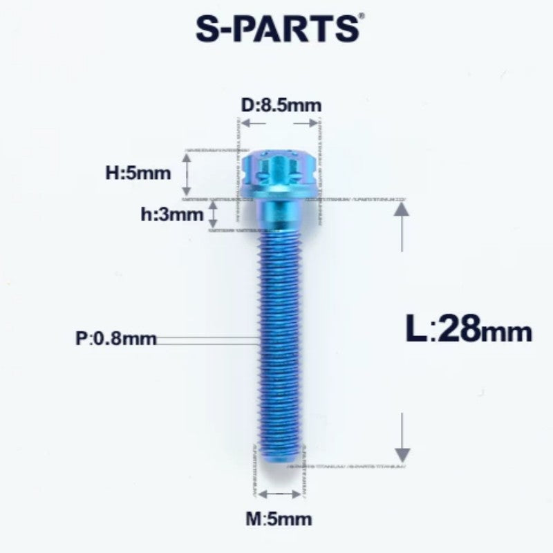 M5 X L6 8 12 30MM Titanium Bolts For Motorcycle