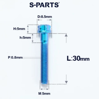 M5 X L6 8 12 30MM Titanium Bolts For Motorcycle