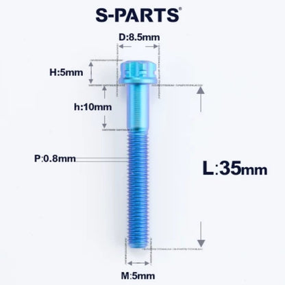 M5 X L35 - 95MM Titanium Bolts For Motorcycle & Bike
