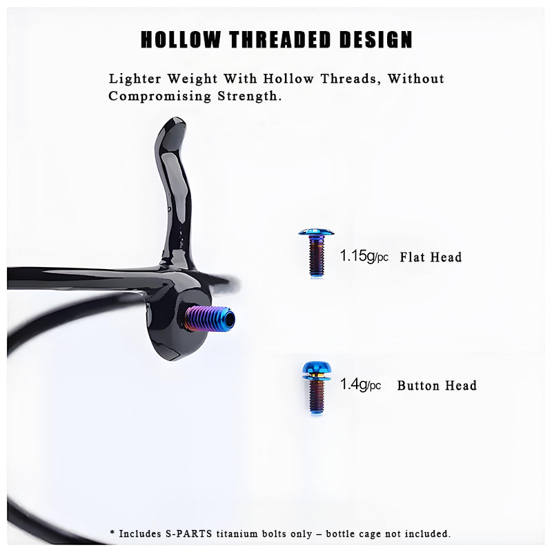 M5x12MM Hollow Titanium Bottle Cage Bolts – Button Head Screws for MTB & Road Bikes
