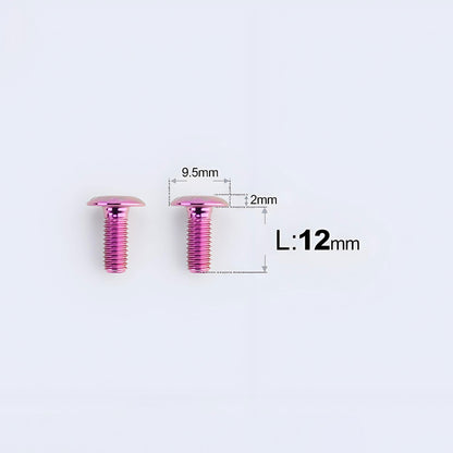 M5x12mm Titanium Flat Head Bottle Cage Bolts for MTB & Road Bikes