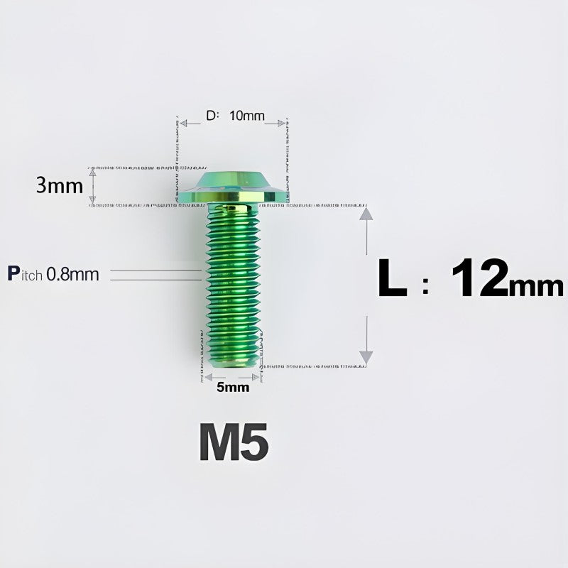 M5/M6x12mm Titanium Disc Bolts for ARAI RAPIDE-NEO Helmet Series