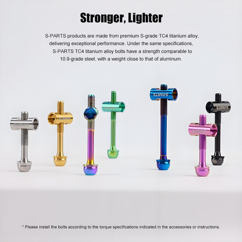 M5x30-47mm Titanium Bolt, Washer & Nut Set for Road Bike Seatpost