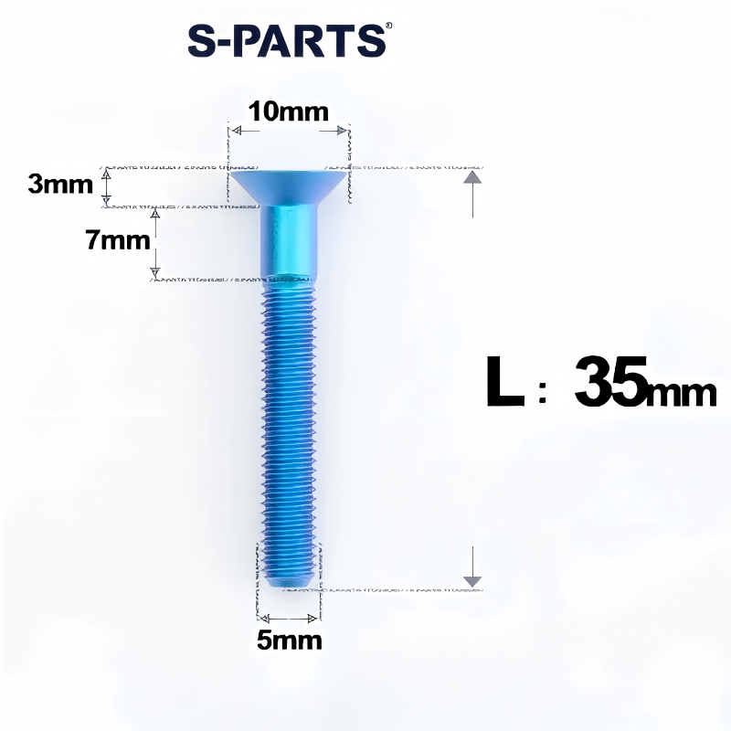 M5x35-50MM Titanium Flat Head Bolts for Road Bike Seatpost Clamp