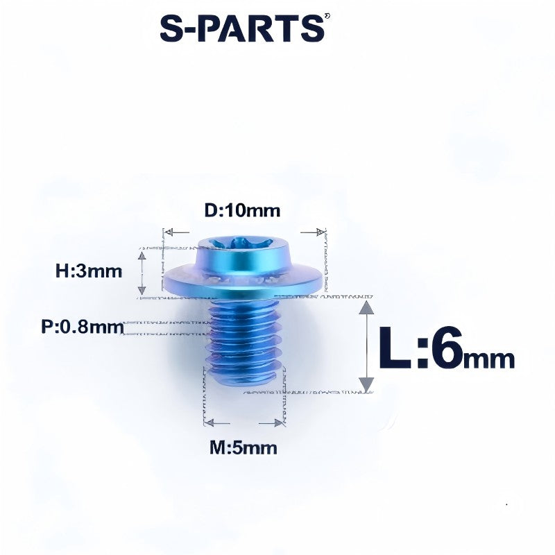 M5x6-30mm Titanium Bolts for E-bike & Motorcycle - D10mm