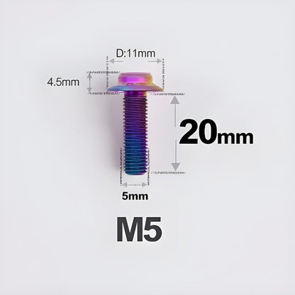 M5xL20mm Titanium Disc Brake Caliper Bolts for Flat Mount – Fits Shimano R8170/R8070 candy