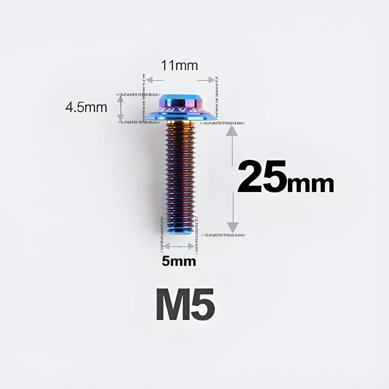 M5 Titanium Disc Brake Caliper Bolts for Flat Mount Fits Shimano R8170 R8070 25mm - Blue