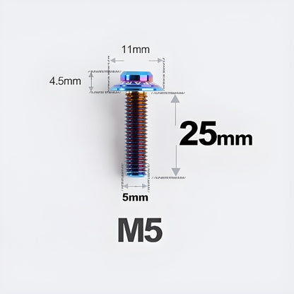 M5 Titanium Disc Brake Caliper Bolts for Flat Mount Fits Shimano R8170 R8070 25mm - Blue