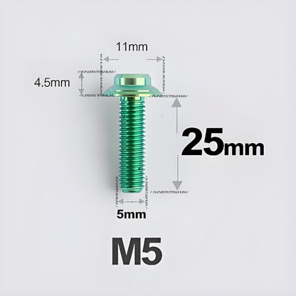 M5xL25mm Titanium Disc Brake Caliper Bolts for Flat Mount – Fits Shimano R8170/R8070 Green
