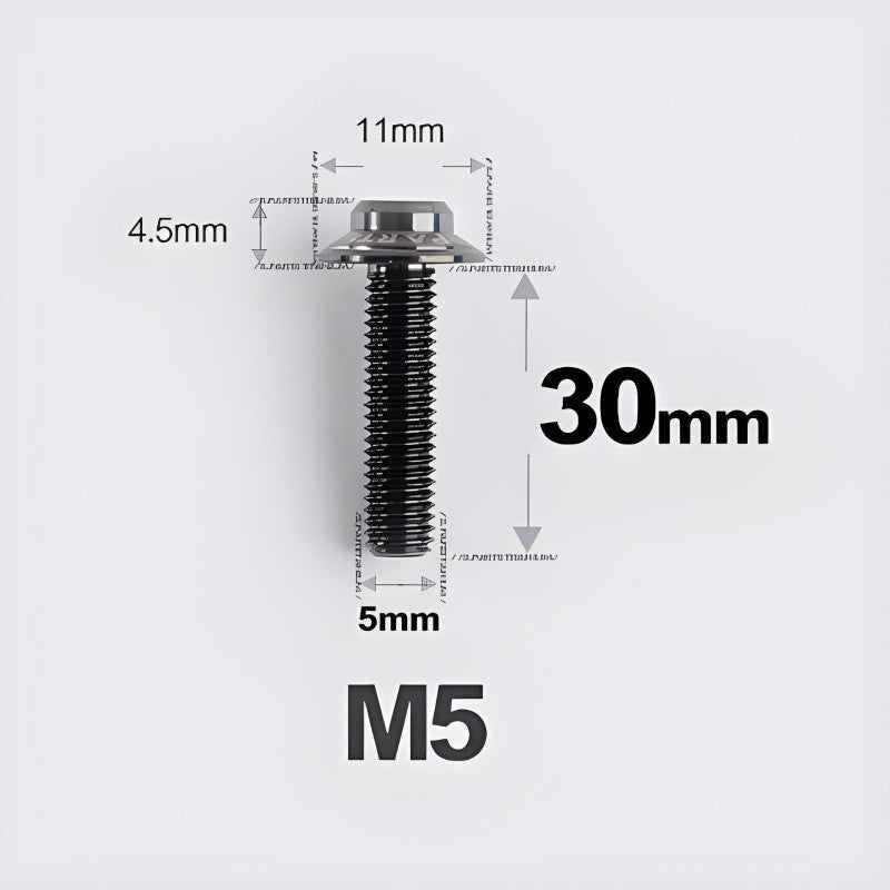 M5xL30mm Titanium Disc Brake Caliper Bolts for Flat Mount – Fits Shimano R8170/R8070 Black