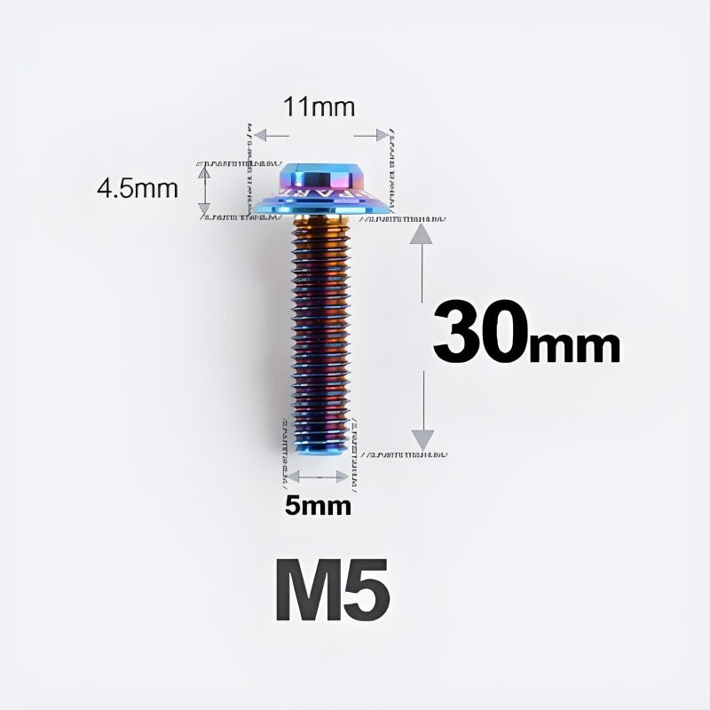 M5xL30mm Titanium Disc Brake Caliper Bolts for Flat Mount – Fits Shimano R8170/R8070 Blue