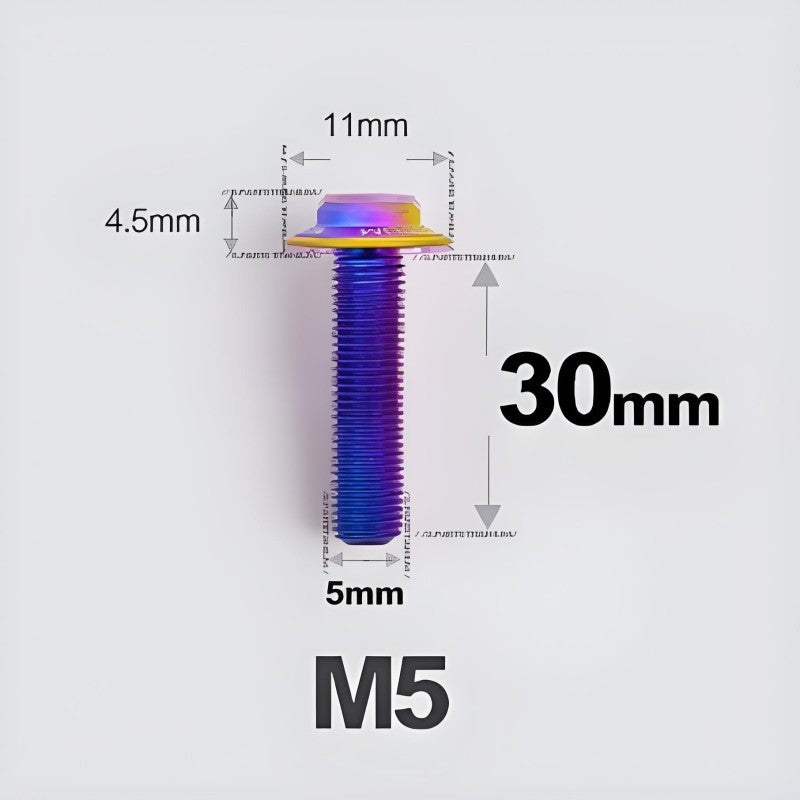M5xL30mm Titanium Disc Brake Caliper Bolts for Flat Mount – Fits Shimano R8170/R8070 Candy
