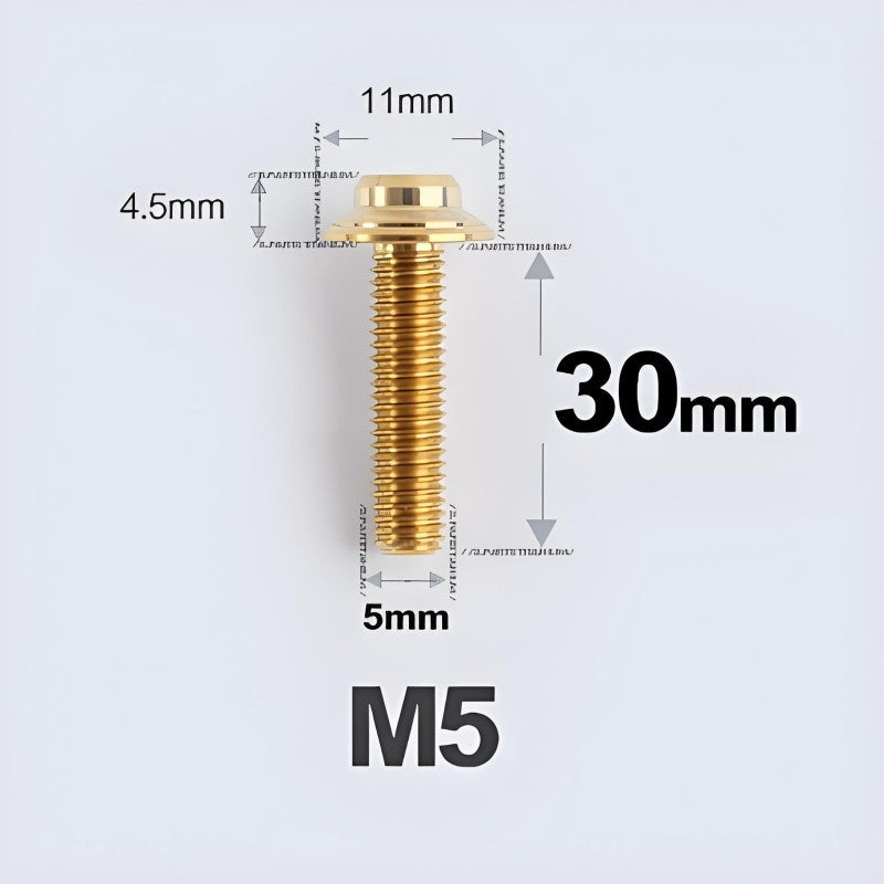 M5xL30mm Titanium Disc Brake Caliper Bolts for Flat Mount – Fits Shimano R8170/R8070 Gold