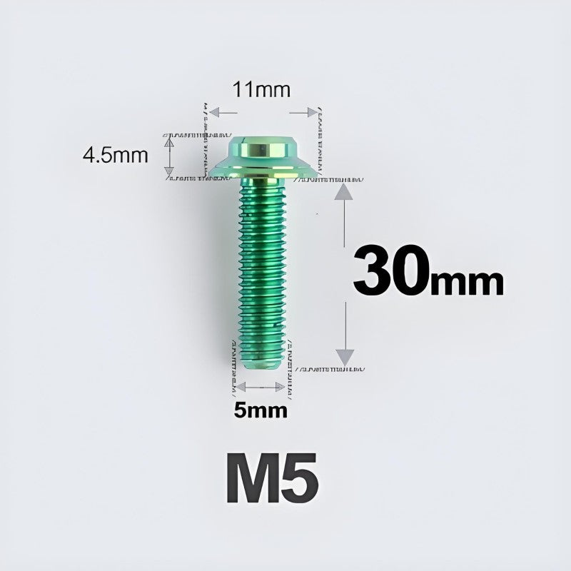 M5xL30mm Titanium Disc Brake Caliper Bolts for Flat Mount – Fits Shimano R8170/R8070 Green