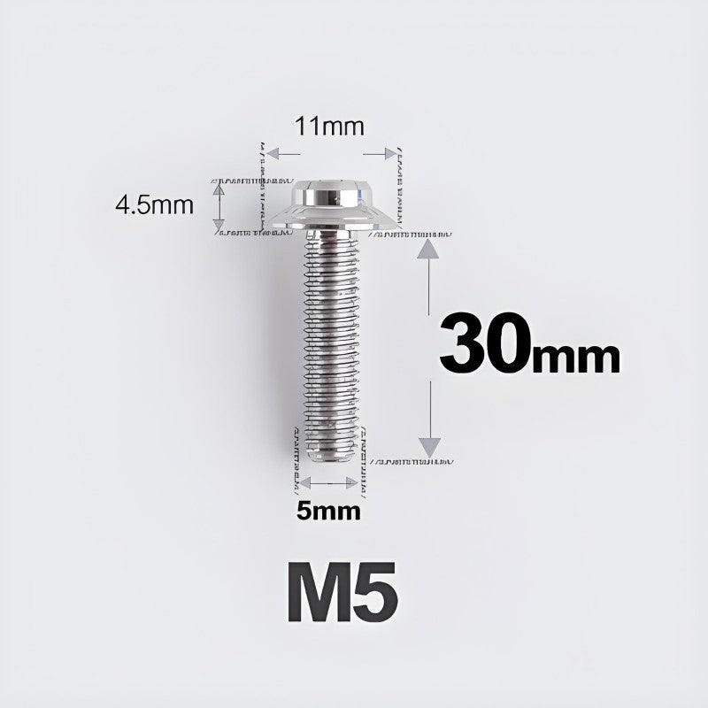 M5xL30mm Titanium Disc Brake Caliper Bolts for Flat Mount – Fits Shimano R8170/R8070 Titanium 