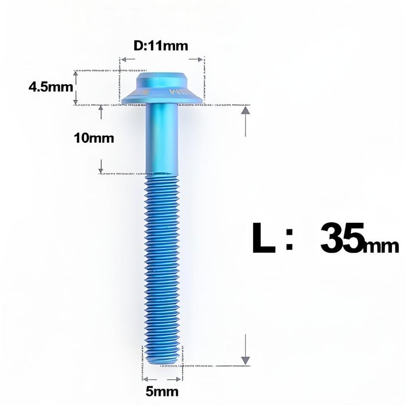 M5xL35mm Titanium Disc Brake Caliper Bolts for Flat Mount – Fits Shimano R8170/R8070 indigo