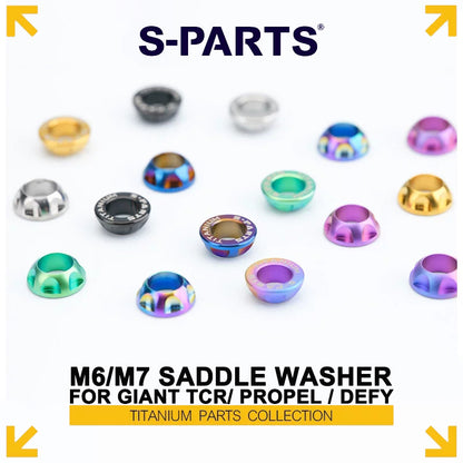 M6/M7 Grade 5 Titanium Spherical Saddle Clamp Washers for Giant TCR, Propel & Defy
