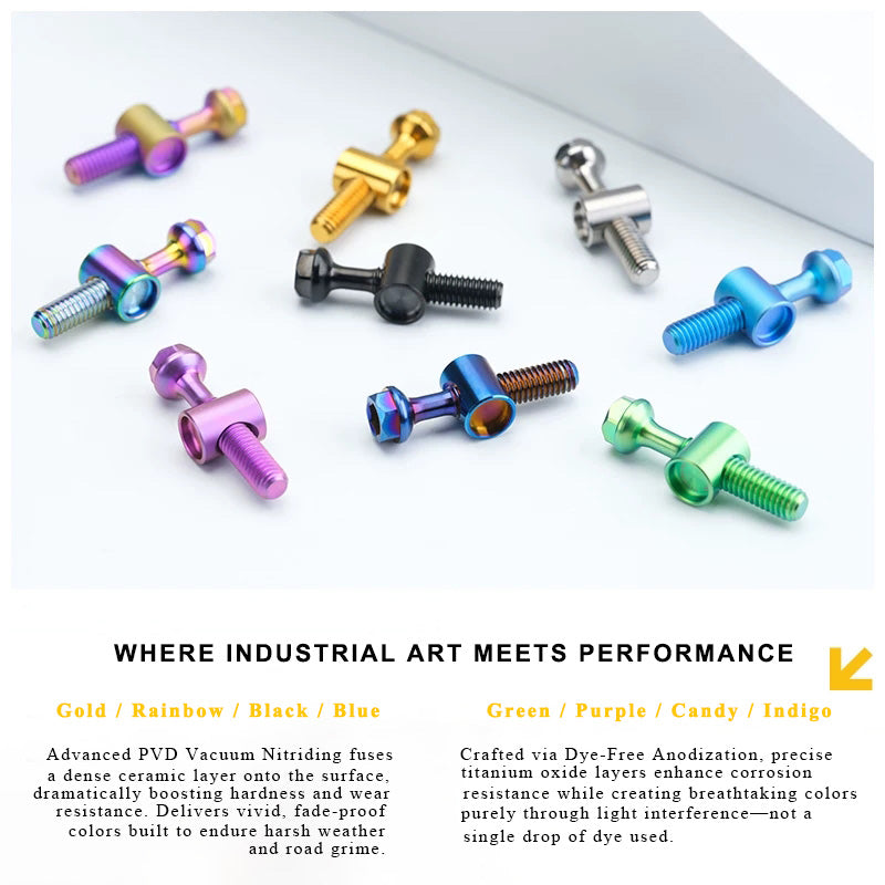 M6 Titanium Saddle Clamp Bolt & Barrel Nut for Road MTB Seatpost | Grade 5 Ti-6Al-4V
