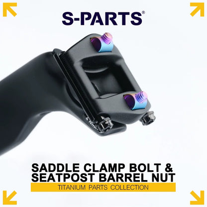 M6 Titanium Saddle Clamp Bolt & Barrel Nut for Road MTB Seatpost | Grade 5 Ti-6Al-4V
