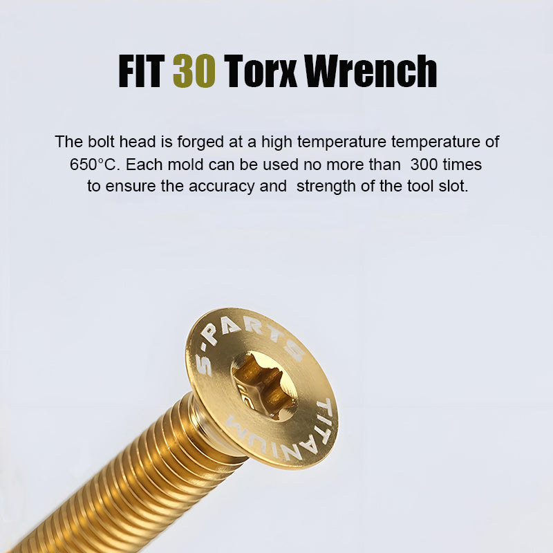 M6 x 10–40mm Titanium Flat Head Bolts – Countersunk Screws for Bike Components