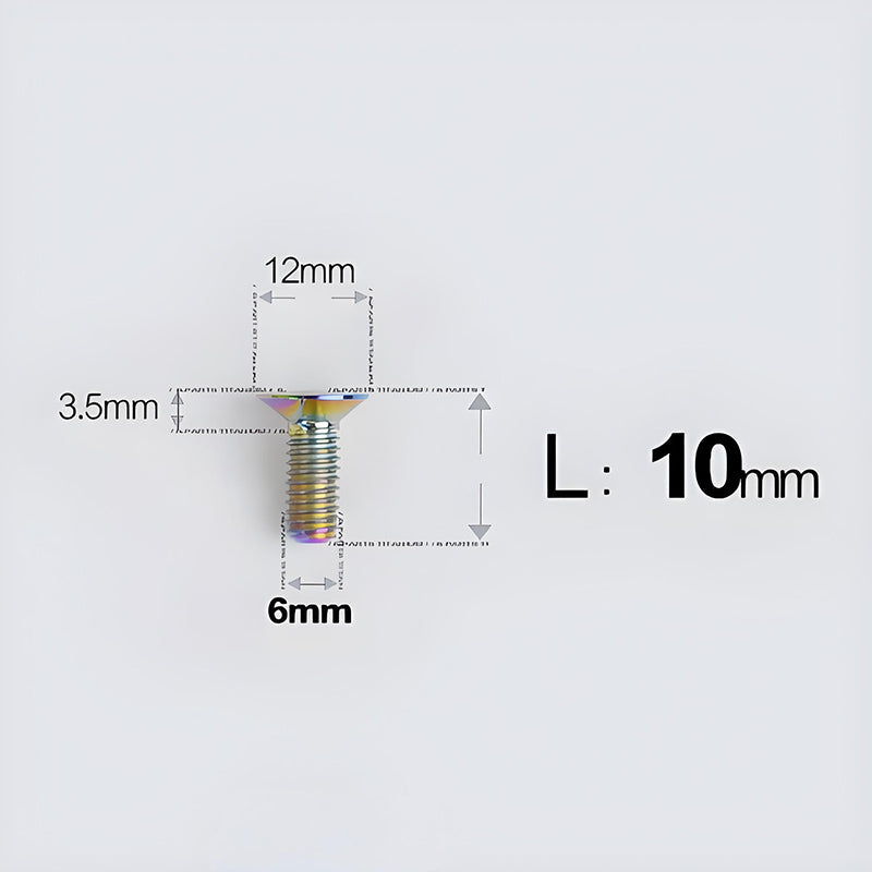 M6 x 10–40mm Titanium Flat Head Bolts – Countersunk Screws for Bike Components
