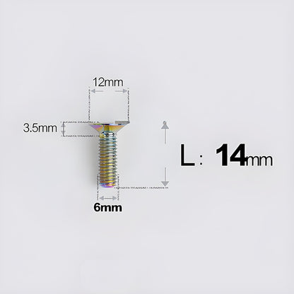 M6 x 10–40mm Titanium Flat Head Bolts – Countersunk Screws for Bike Components