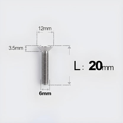 M6 x 10–40mm Titanium Flat Head Bolts – Countersunk Screws for Bike Components