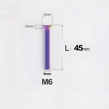 M6 x 45–70mm Titanium Flat Head Bolts – Countersunk Screws for Motorcycle Parts