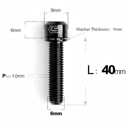 M6*17/19/25/30 Crankset Titanium Bolts with Washers for Disc Brake