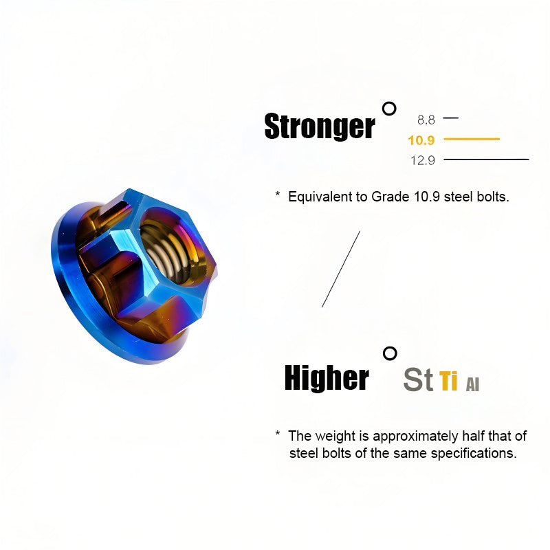 M5-12 Titanium Flange Nuts for Electric Scooters/Motorcycle