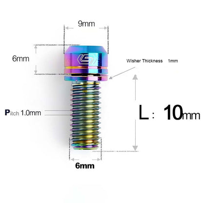 M6*17/19/25/30 Crankset Titanium Bolts with Washers for Disc Brake