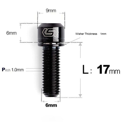 M6*17/19/25/30 Crankset Titanium Bolts with Washers for Disc Brake