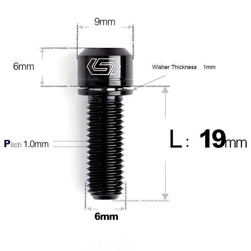 M6*17/19/25/30 Crankset Titanium Bolts with Washers for Disc Brake