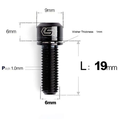 M6*17/19/25/30 Crankset Titanium Bolts with Washers for Disc Brake