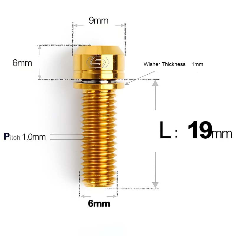 M6*17/19/25/30 Crankset Titanium Bolts with Washers for Disc Brake