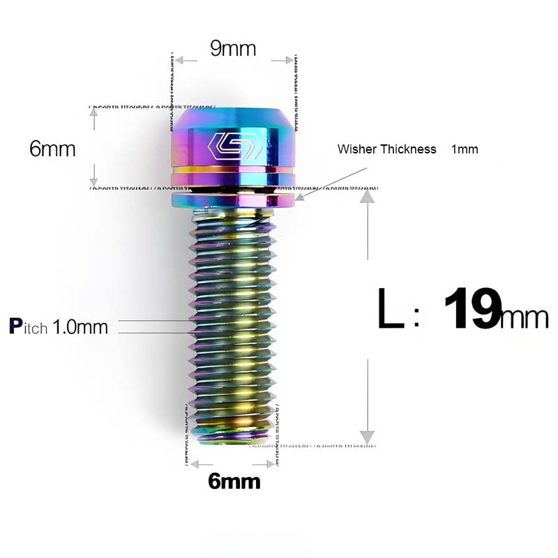 M6*17/19/25/30 Crankset Titanium Bolts with Washers for Disc Brake