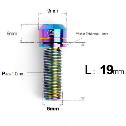 M6*17/19/25/30 Crankset Titanium Bolts with Washers for Disc Brake