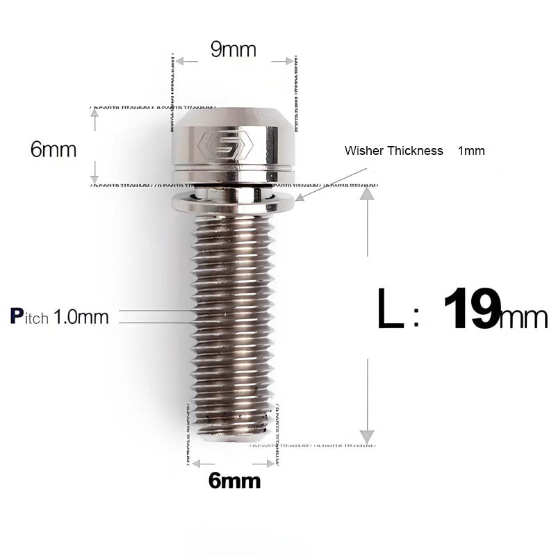 M6*17/19/25/30 Crankset Titanium Bolts with Washers for Disc Brake