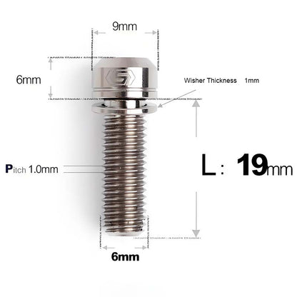 M6*17/19/25/30 Crankset Titanium Bolts with Washers for Disc Brake