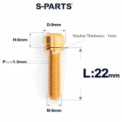 M6*17/19/25/30 Crankset Titanium Bolts with Washers for Disc Brake