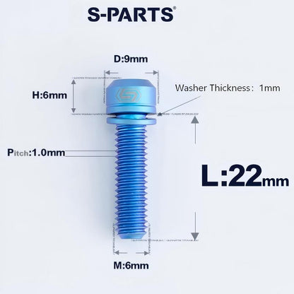 M6*17/19/25/30 Crankset Titanium Bolts with Washers for Disc Brake