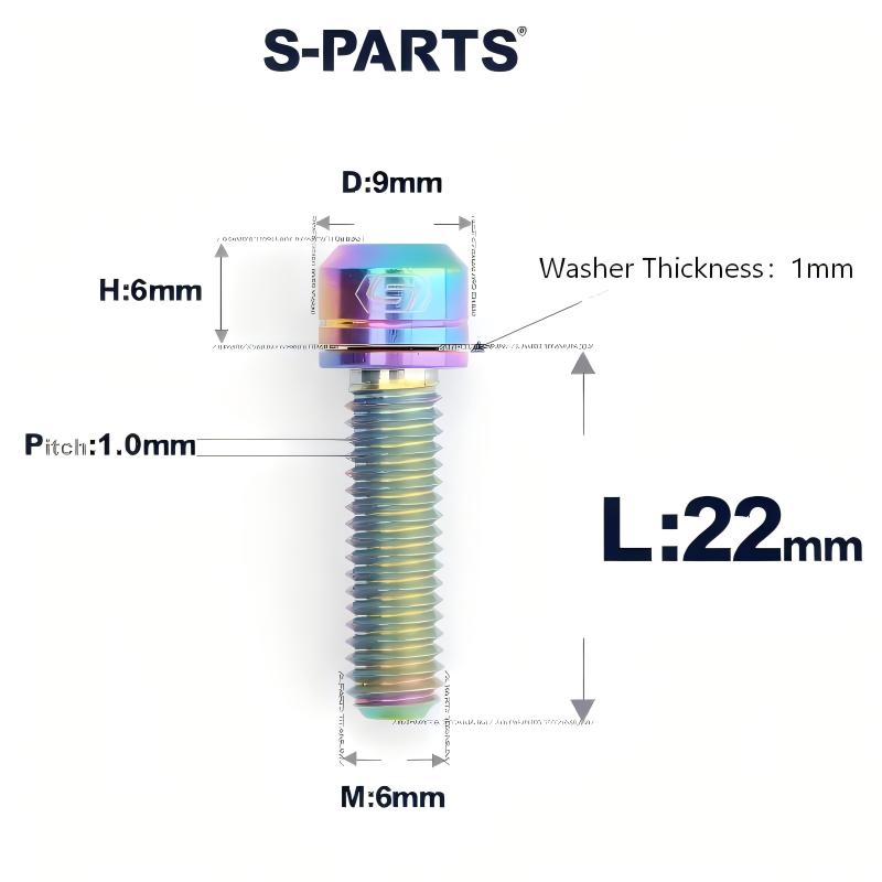 M6*17/19/25/30 Crankset Titanium Bolts with Washers for Disc Brake