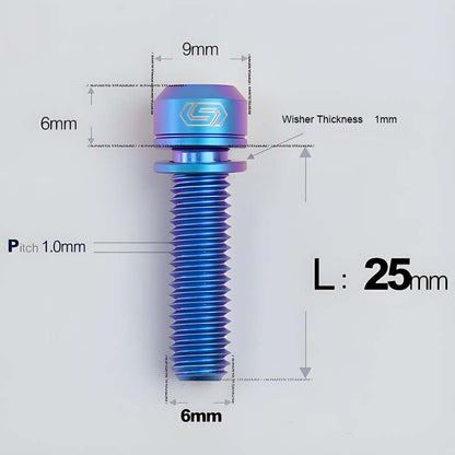M6*17/19/25/30 Crankset Titanium Bolts with Washers for Disc Brake