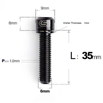 M6*17/19/25/30 Crankset Titanium Bolts with Washers for Disc Brake