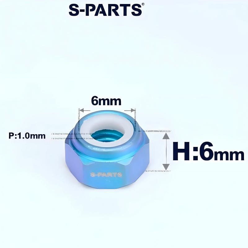 Titanium Hex Nylon Lock Nuts - M4 / M5 / M6 / M8 / M10 / M12 for Motorcycles