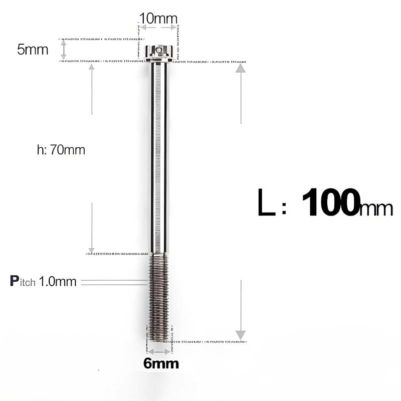 M6 Titanium Partial Thread Bolts (35-120mm) for Motorcycles, Bicycles, and E-Bikes