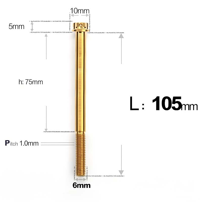 M6 Titanium Partial Thread Bolts (35-120mm) for Motorcycles, Bicycles, and E-Bikes
