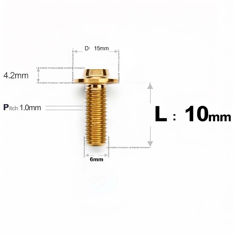 M6 X 8-30MM D15 Button Head Titanium Bolts For Electric Motorcycle