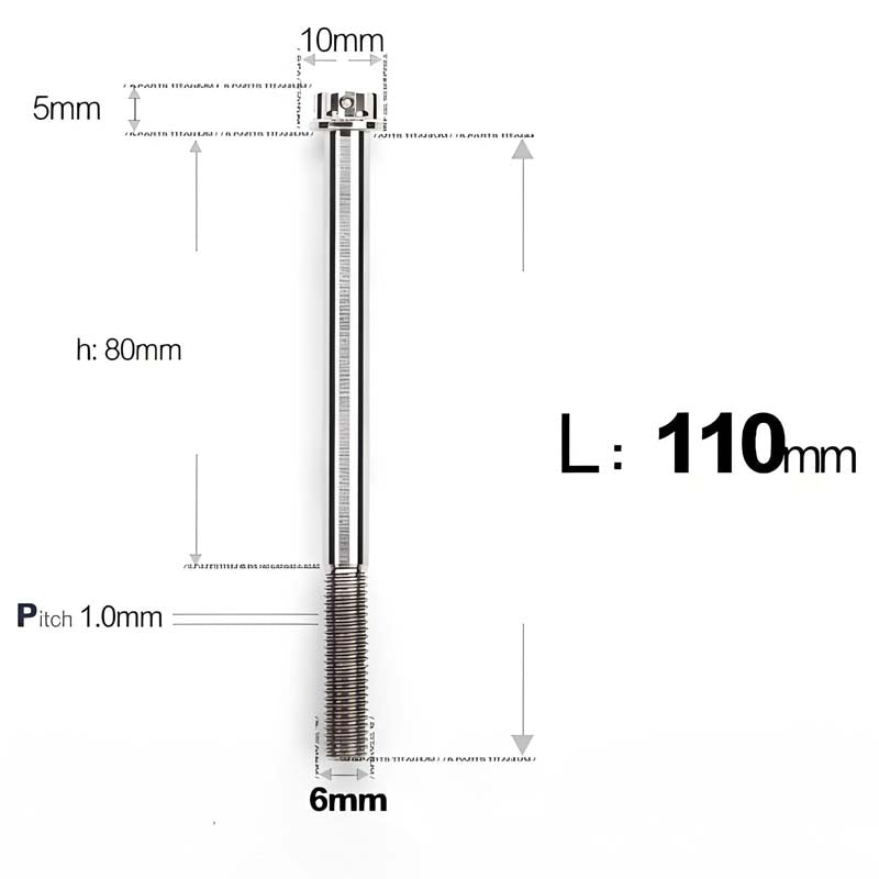 M6 Titanium Partial Thread Bolts (35-120mm) for Motorcycles, Bicycles, and E-Bikes