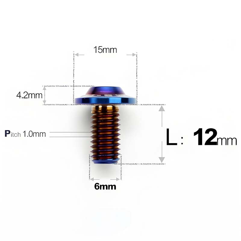 M6 X 8-30MM D15 Button Head Titanium Bolts For Electric Motorcycle